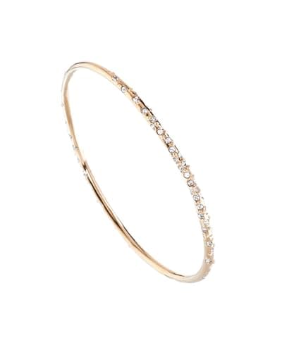 Image of Karen Millen Crystal Sprinkle Bangle Bracelet For Women (Gold/Clear Crystal)