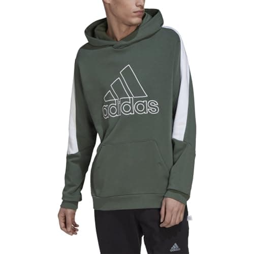 Image of adidas Men's Future Icon Embroidered Badge of Sport Hoodie, Green Oxide, M