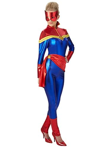 Image of Rubies Official Captain Marvel Costume, Ladies, Medium Halloween
