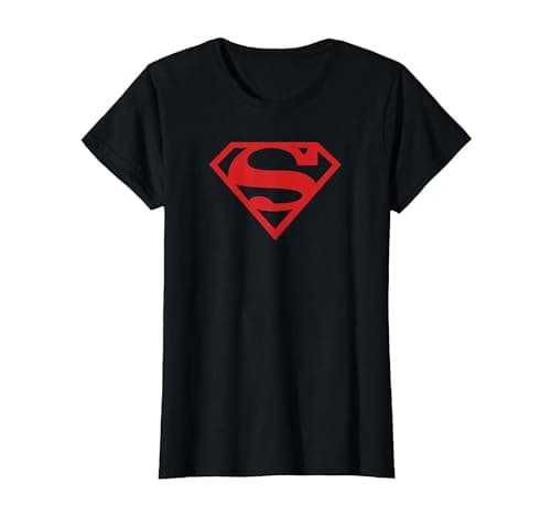 Image of Superman Red on Black Shield T-Shirt, Women, Black, Large