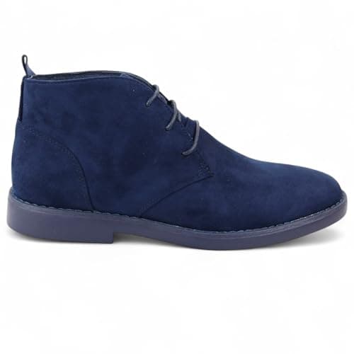 Image of Infinity Leather Dolcetto Men's Navy Premium Desert Style Suede Chukka Boots
