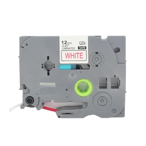 Image of BROVACS 1 Pack Red on White Laminated Label Tape Compatible for Brother P-Touch Label Printer TZ-232 TZe-232 12mm 1/2" OPA4232