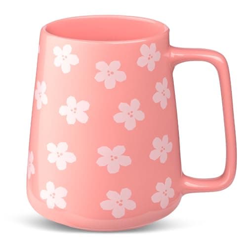 Image of Ximoryn 700ML Large Pink Ceramic Coffee Mugs with Big Handles - Extra Jumbo Tea Cup Mug for Office and Home, Gift and Present