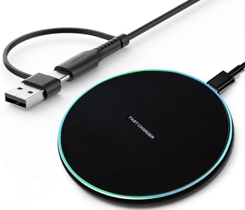 Image of STECHNO Fast Wireless Charger Pad,Wireless Charging Station Compatible with iPhone 16 15 14 13 12 11 XS XR X 8, Compatible with Samsung Galaxy S25 S24 S23 S22 S21 S20 S10 S9 S8 S7, for all Qi Phones