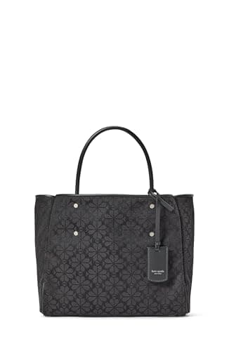 Image of kate spade new york Spade Flower Jacquard Tote, Black Multi, Medium Everything