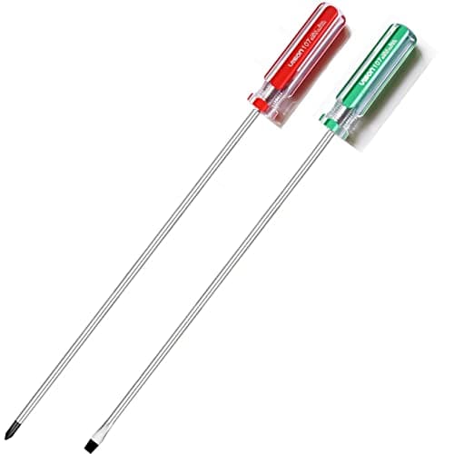Image of SKZIRI Long Screwdriver Phillips and Slotted 10 Inch with Magnetic Tip, Cross Head Flat Head (10 Inch No.1)