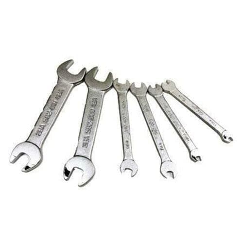 Image of Dunnet Tools 6 Piece Midget Spanner Set Precision Open Ended Midget 0ba - 11ba With Case Ba Standard Spanner Sets Wrench Set Hand Tools Radiator Spanner Tool Kit