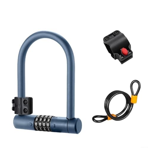 Image of Tidgel Four-Digit Password U-Lock Heavy Duty Alloy Steel Bike Lock With Silicone Coating Anti-Rust For Scooter Wheel Security Black(gray)