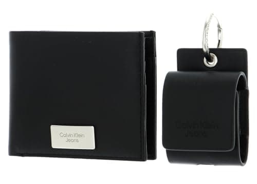 Image of Calvin Klein Jeans Men Bifold Wallet & AirPods Case Gift Set, Black (Black), One Size