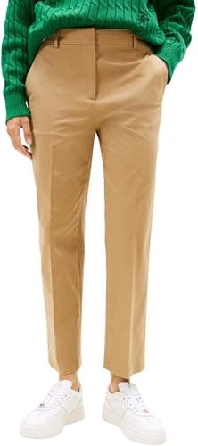 Image of Tommy Hilfiger Women's CO Slim Straight Chino WW0WW40504 Chino, Beige (Driftwood Taupe), 42