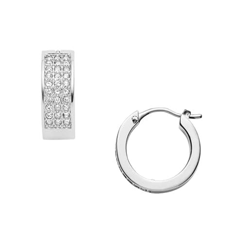 Image of Fossil Women Stainless Steel Hoop Earrings - JOF00168040