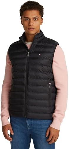 Image of Tommy Hilfiger Men's CORE PACKABLE RECYCLED VEST MW0MW39989 Vest, Black, 3XL