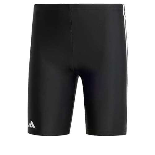 Image of adidas Men's 3 Stripes Swim Jammers 8 INCH, Black/White, 38