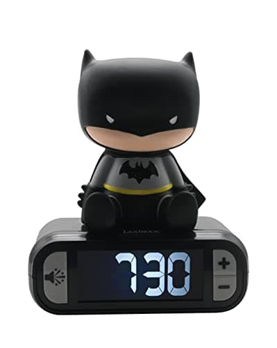 Image of LEXIBOOK, Batman, Nightlight alarm clock, Sounds and Melodies, LCD Backlit screen, Luminous, Snooze, Black, RL800BAT