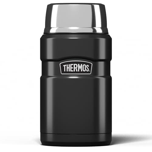 Image of Thermos Stainless King Food Flask, 710ml Capacity - Sleek Multi- Purpose Flask for Daily Food Prep - Durable Stainless Steel with Gun Metal Finish - Ideal for On-the-Go Meals & Drinks