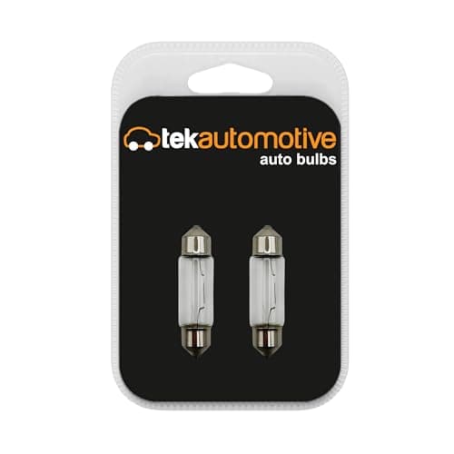 Image of Tek Automotive 272 Number Plate Bulbs 12V 10W S8.5D 11x38mm Festoon Bulbs | Interior and Number Plate Light Replacement - Twin Pack