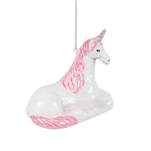 Image of Sass & Belle Pastel Pink Sitting Unicorn Shaped Bauble