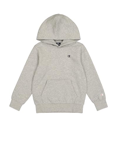 Image of Champion Boys Legacy Basics B - Ultralight Powerblend Fleece Hooded Sweatshirt, Light Grey Melange, 11-12 Years UK