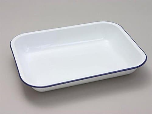 Image of Country Club Classic White Enamel Bake Pan - 37cm, Rectangular, Oven & Freezer Safe, Recommended for Cakes, Christmas & Birthday Occasions