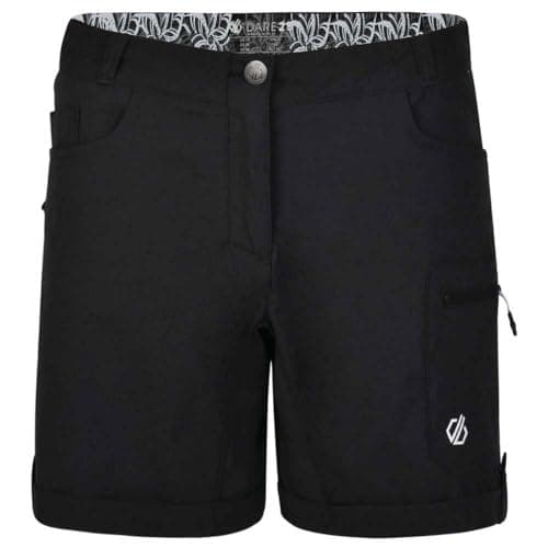 Image of Dare 2b Womens Melodic II Lightweight Shorts in Water Repellent Stretchable Comfortable Fabric | Adjustable Cord Waist & Multiple Zip Pockets Black