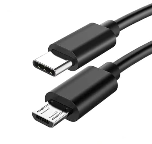 Image of USB C to Micro USB Cable (Micro USB to Type C) - Works with Camera, Camcorder, SAT NAV, Dashcam, Power Bank, Portable Speaker, Mobile, Tablet, eBook reader, Portable Hard Drive and more - 50cm
