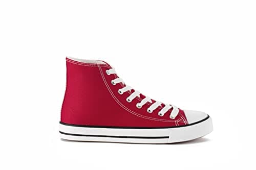 Image of CULTZ Diamond Unisex Trainers Women's Men's High Top Trainers, red, 12 UK