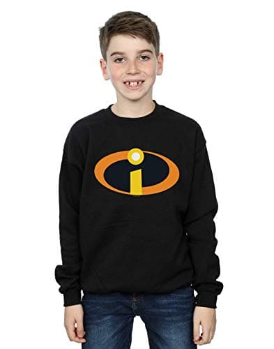 Image of Disney Boys The Incredibles Costume Logo Sweatshirt Black 9-11 Years