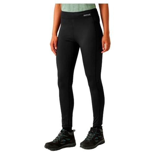 Image of Regatta Womens Holeen II Winter Leggings Stretch Quick Dry Walking Sports Gymwear Black