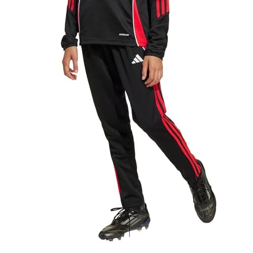 Image of adidas Tiro 24 Children's Tracksuit Bottoms, Black/Pure Ruby, L
