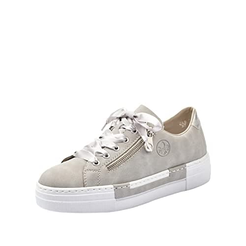 Image of Rieker Women’s Frühjahr/Sommer N49c2 Low-Top Sneakers, Grey (Cement/Silver 40), 6 UK