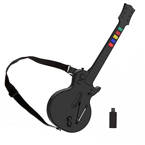Image of DOYO Guitar Hero Controller PC, Wireless PS3/PC Guitar Hero Guitar with Dongle for Clone Hero, Guitar Hero 3/4/5 Rock Band 1/2 Games, Black