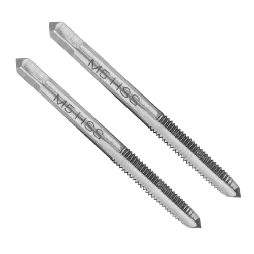 Image of 2Pcs M5 Tap Set M5 x 0.8mm H2 High Speed Steel Metric Machine Taps 3 Straight Flutes Threading Tool Screw Hand Tapping Machinist for Screw Tapping & DIY Repair