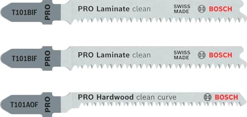 Image of Bosch 3x PRO Laminate Jigsaw Blade Set 3-Piece for T-Shank (for Parquet, Solid Laminate Vinyl, PVC, Length mm, Professional Accessory Jigsaw)