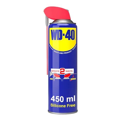 Image of WD-40 Multi Use Lubricant Spray 450ml, Wide and Narrow Smart Straw, Multipurpose WD40 Spray Lubricant for Maintenance, Water Displacement, and Rust Protection on Gears, Threads, and Hinges