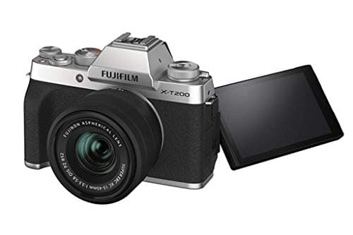Image of Fujifilm X-T200 Mirrorless Digital Camera, Silver with Fujinon XC15-45 mm Optical Image Stabilisation Power Zoom Lens kit