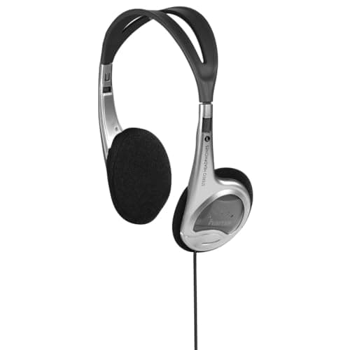 Image of Hama HK-229 Retro On-Ear Stereo Headphones | 3.5 mm Jack | For Smartphone/iPod/iMac/Laptop/PC/DJ/MP3 Players | Silver/Black