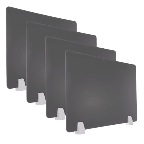 Image of PATIKIL 40x60cm Desk Divider, 4 Sets Desk Privacy Panel Acrylic Office Partition Boards Table Testing Dividers Portable Panel Sneeze Guard Protective Shield for Office Kitchen Sink, Gray
