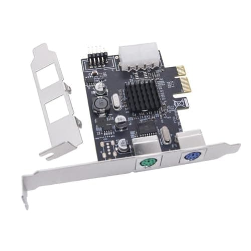 Image of Ehwisbe PCIe to PS/2 Keyboard Mouse Expansion Card PCI-Ex1 to 2 Ports PS/2 Adapter Card USB2.0 Pin MCS9990CV Chip for PC Computer