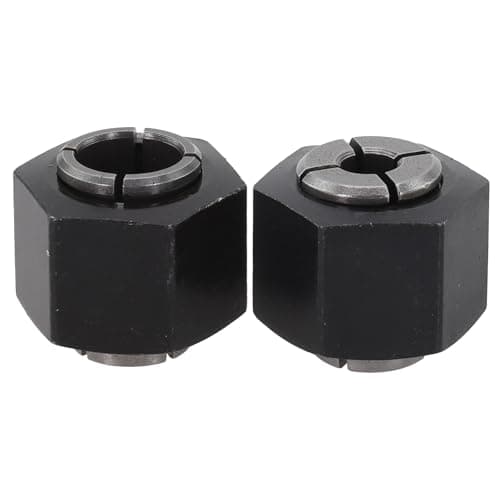 Image of Opatiny 2-Pack 6.35mm and 12mm Router Collet, for Metal Replacement Part Compatible with DeWalt DW621, DW616, DW618 and 2610906283, 2610906284, 2610906287 Router for Models