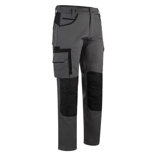 Image of WrightFits Olympian Pro Work Trousers Men - Cargo Trousers for Men UK - Mens Work Trousers with Knee Pads Pockets - Combat Trousers in Grey (34W X 29L)