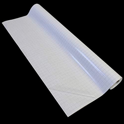 Image of Bright Ideas Book Covering Film Clear 500mm x 10m Roll, Clear Water Based Self Adhesive with Cutting Grid. Clear Book Cover Protector Film Roll. BI9014.