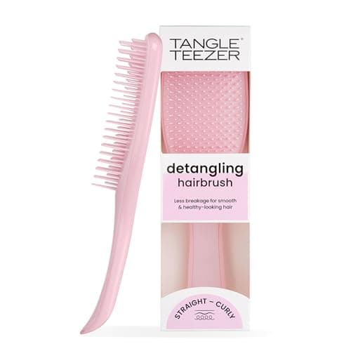 Image of Tangle Teezer Ultimate Detangler Hairbrush - For Wet & Dry Hair - Detangling Brush for All Hair Types - Two-Tiered Teeth Reduce Breakage & Eliminate Knots - Millennial Pink