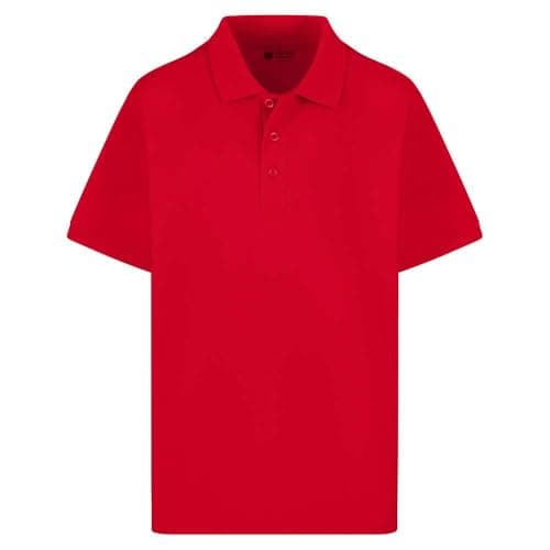 Image of Integriti Schoolwear Age 2-16 School Plain Polo 100% Cotton Shirt Short Sleeve 15 Colours Childrens Boys Polo Shirt Girls Polo Shirt School Uniform P.E. Red