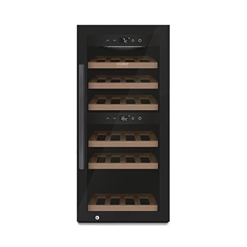 Image of CASO Design WineExclusive 24 Smart Wine Cooler, Wine Fridge up to 24 Bottles - Two Separate Temperature Zones Adjustable from 5°-20°C for Red and White Wine, LED Illuminated, with Wi-Fi Module and App