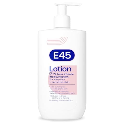 Image of E45 Moisturising Lotion 500 ml for Dry & Sensitive Skin - Long-Lasting Hydration Protect from Dryness, Reduce Redness - Dermatological Body Moisturiser Lotion - Body Lotion - Daily Moisturiser