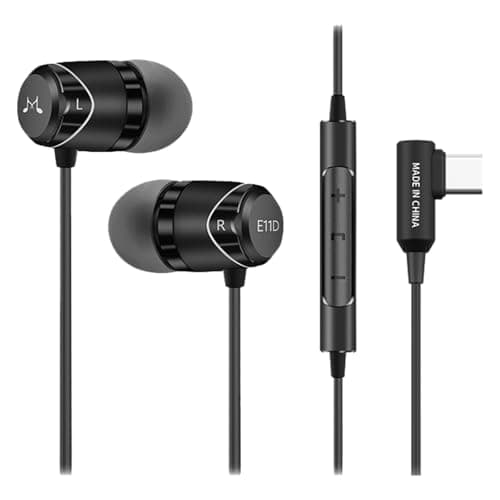 Image of Soundmagic E11D Digital USB C Headphones Type C Earbuds with Microphone HiFi Stereo Earphones Powerful Bass Noise Isolating Compatible with Android Device Black