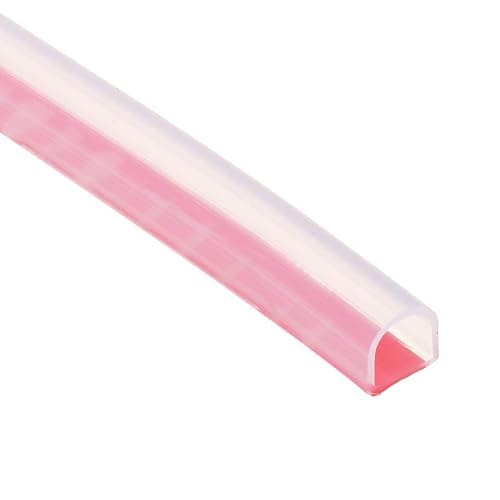Image of PATIKIL Silicone Weather Stripping Door Seal, 9.8 ft D Shape Weather Stripping Self Adhesive Door Seal Strip for Door Frame, Window Sealing, Large Gap, 0.39" Wx0.04 Tx0.39 H, Clear/Red