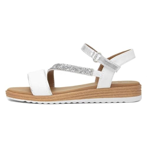 Image of Lilley Junior Sherwood Girls White Strappy Sandal - Size 13 Child UK - White