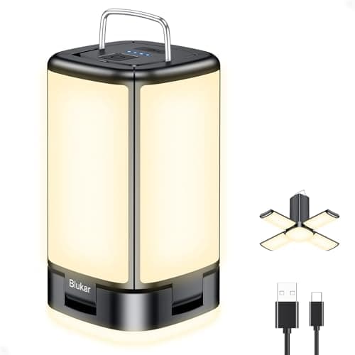 Image of Blukar Camping Lantern Rechargeable,2000 Lumen Camping Lights Lamp for Tent,Super Bright 116 LEDs-7 Light Modes,4800mAh Long Battery Life,90°Adjustable,Outdoor Tent Lamp Accessories-Black