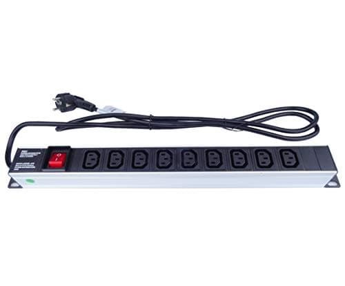 Image of PremiumCord Power Distribution Unit for 19" Rack 1U, 9xIEC (C13), Power Distribution Unit, 2m Cable, Switch, PDU-E10G09S